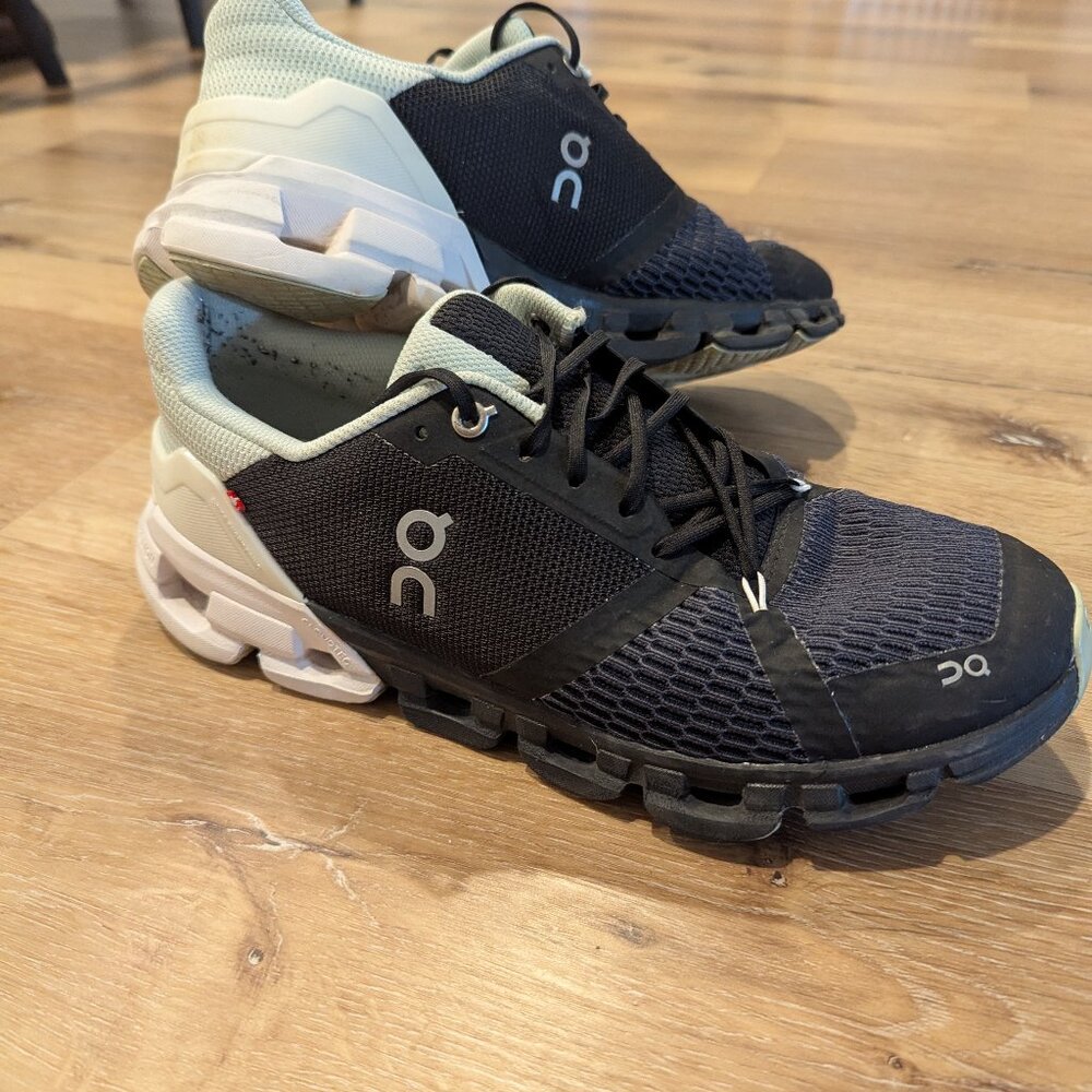 On Running Black and Cream Women's Running Shoes